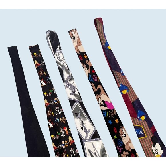 Lot Of 5 Vintage Looney Tunes & Disney Neck Ties 90s / 00s - Picture 3 of 5